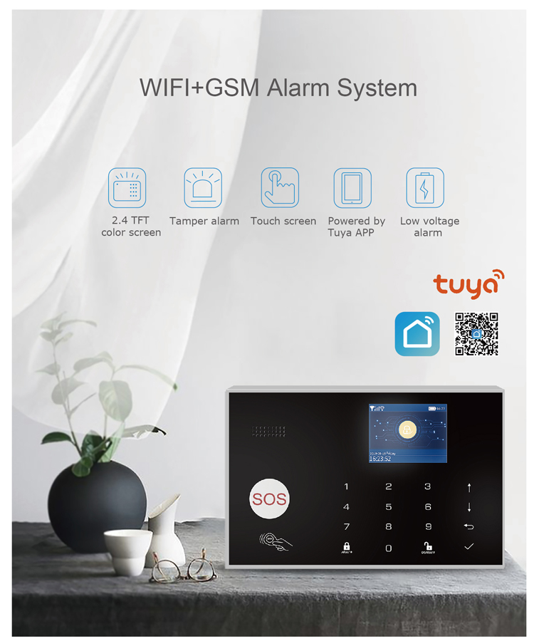 gsm alarm graffiti scheme burglar alarm wifi alarm host home